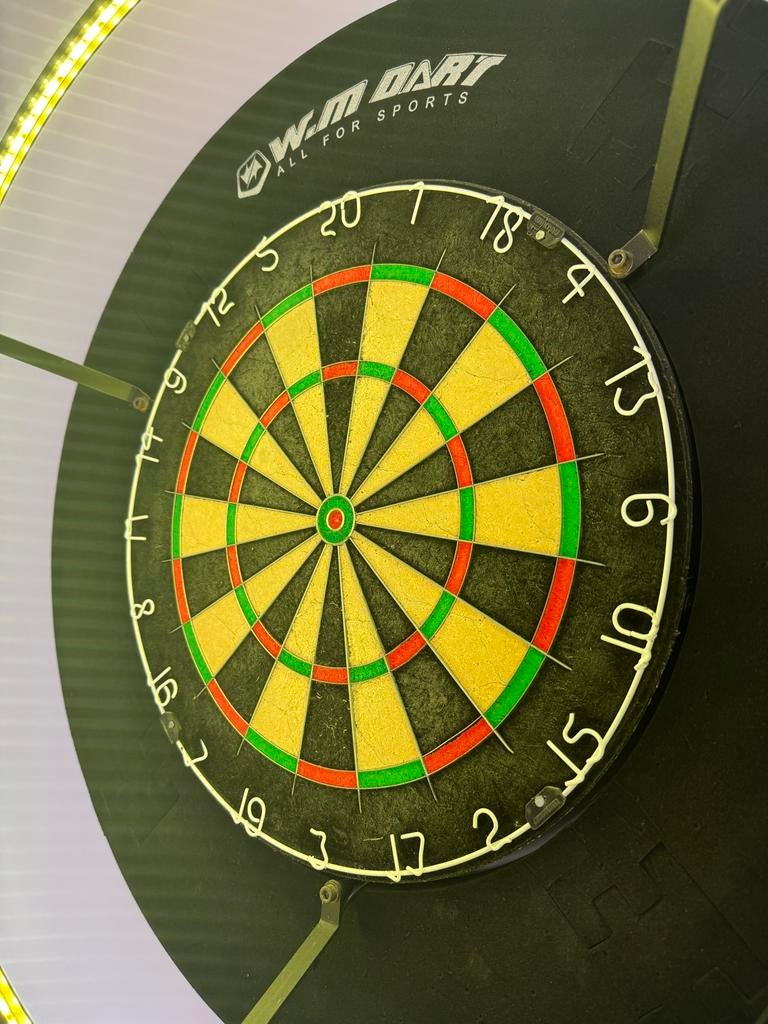 Dartbord met verlichting en surround, Ophalen of Verzenden, Zo goed als nieuw, Dartbord