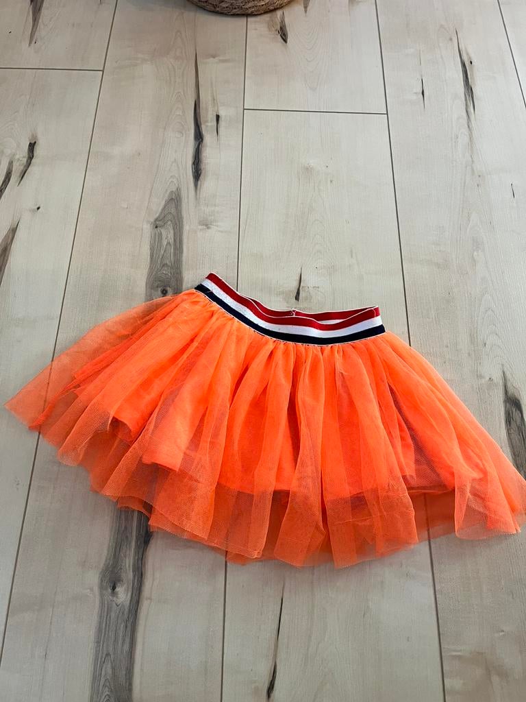 Hema Tule oranje Koningsdag rokje maat 86/92, Kinderen en Baby's, Ophalen of Verzenden, Gebruikt, Meisje, Jurkje of Rokje