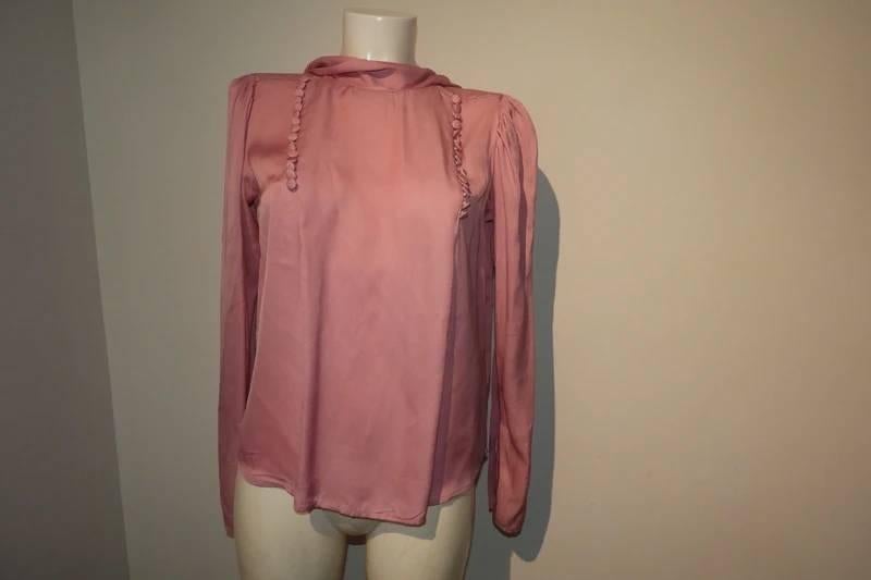 Brigitte Herskind chique top roze kolletje strik nek knopenM, Kleding | Dames, Maat 38/40 (M), Verzenden, Zo goed als nieuw, Lange mouw