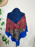 Vintage wollen folklore hals/omslagdoek XL, Maat 46/48 (XL) of groter, Ophalen of Verzenden, Zo goed als nieuw, Vintage