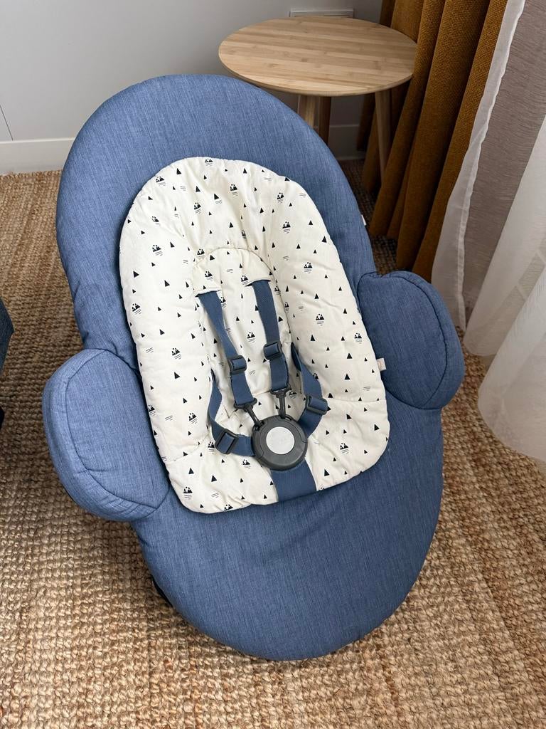 Stokke Steps bouncer wipstoel - blauw creme, Kinderen en Baby's, Wipstoeltjes, Overige merken, Gebruikt, Wipstoel, Ophalen of Verzenden