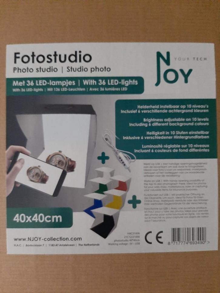 Fotostudio met LED en diverse achtergrondkleuren, Audio, Tv en Foto, Fotografie | Fotostudio en Toebehoren, Nieuw, Complete fotostudio