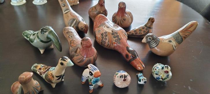 Collectie vintage Tonala aardewerk Mexico, Verzamelen, Beelden en Beeldjes, Zo goed als nieuw, Dier, Ophalen of Verzenden
