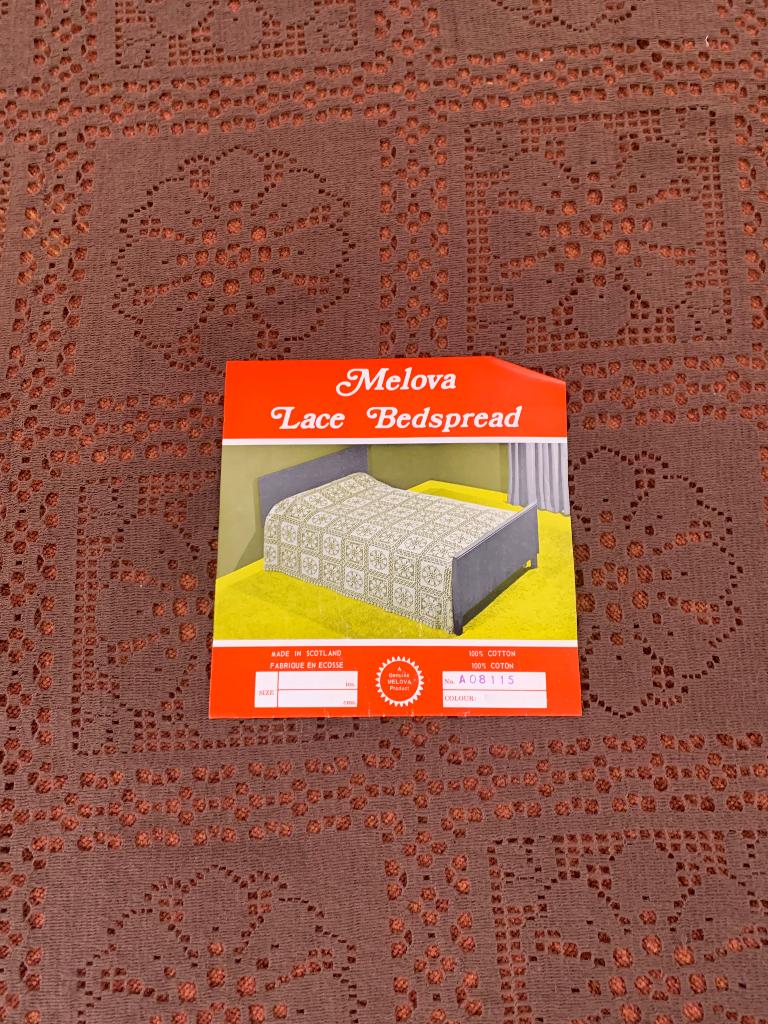 Bruine vintage (gehaakte) sprei, Ophalen, Eenpersoons, Bruin, Overige typen