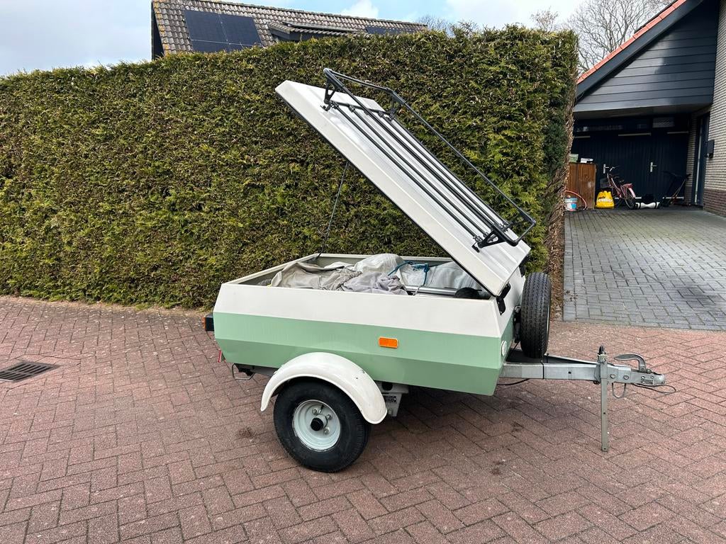 Stoer Stema bagagekarretje met deksel + dakrek, Ophalen, Gebruikt