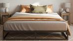 Emma metalen bed 160x200 met latten (zonder matras), Ophalen, Gebruikt, Zwart, Tweepersoons