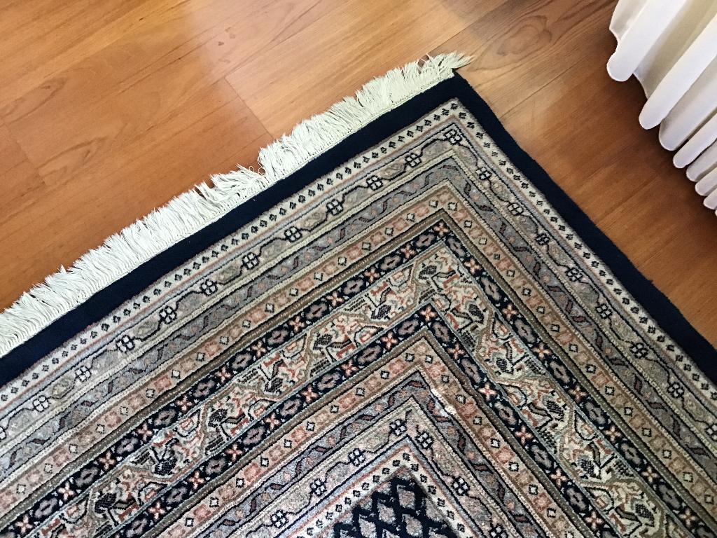 Perzisch smyrna tapijt, Ophalen, Blauw, 200 cm of meer, 200 cm of meer