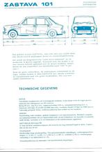 Zastava 101 technische informatie sheet A4 (zas), Ophalen of Verzenden, Zo goed als nieuw, Overige merken