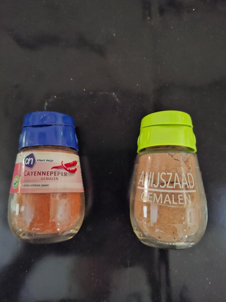 GEVRAAGD oude ah kruidenpotjes, Ophalen of Verzenden, Gebruikt, Glas, Overige merken