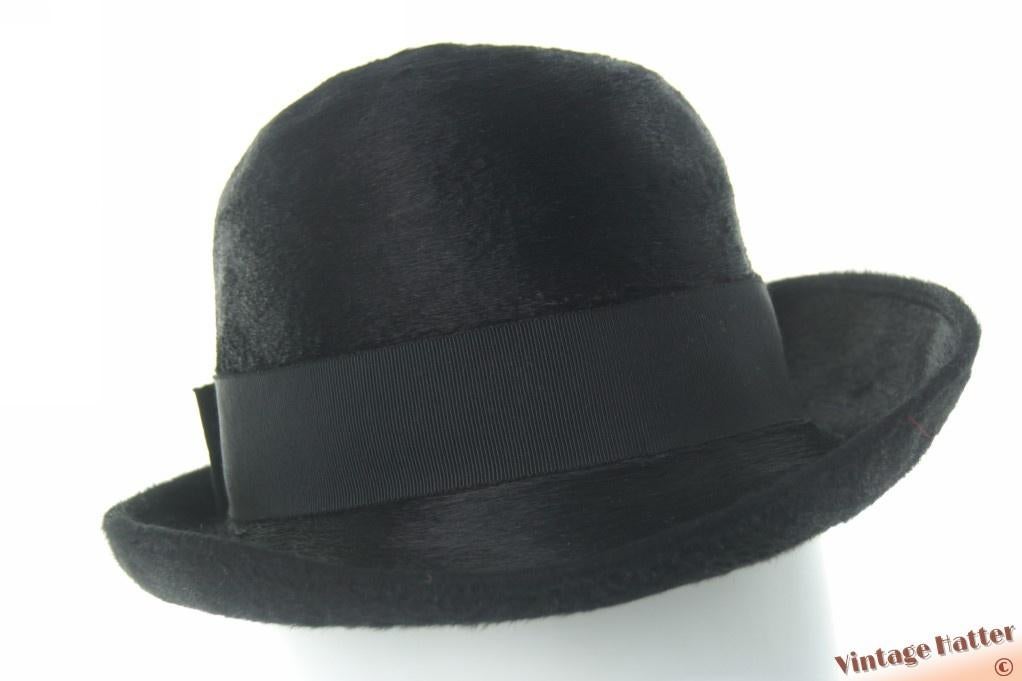 Vintage dameshoed Aurel Huber zwart glanzend haarvilt 55 = S, Kleding | Dames, Hoeden en Petten, 55 cm (S, 6⅞ inch) of minder