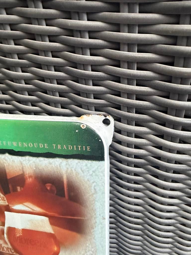 Moreeke Bier emaille bordje, Verzamelen, Reclamebord, Gebruikt, I, Ophalen of Verzenden