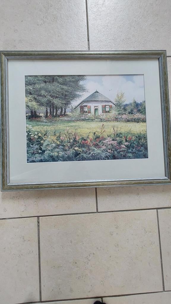 Schilderij Reint Withaar - Landelijk tafereel met boerderij, Antiek en Kunst, Kunst | Schilderijen | Klassiek, Ophalen