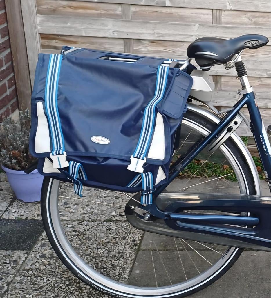 Batavus E-Line elektrische fiets met dubbele fietstas, Fietsen en Brommers, Fietsaccessoires | Fietstassen, Ophalen of Verzenden