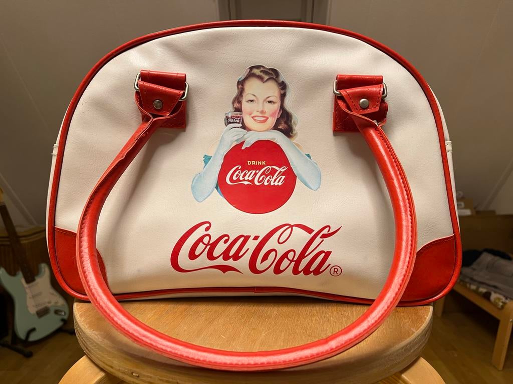 Coca-Cola Bowling Tas - Vintage Stijl Handtas, Ophalen of Verzenden, Zo goed als nieuw, Wit, Handtas