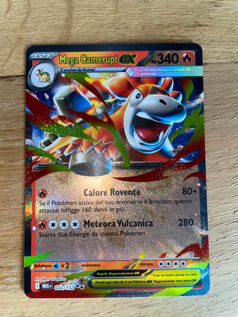 Pokémon Mega Camerupt ex-kaart, Ophalen of Verzenden, Gebruikt, Losse kaart, Foil