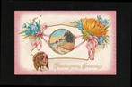 Prachtige THANKSGIVING ansicht met reliëf D10-1, Ophalen of Verzenden, Voor 1920, Gelopen, Overige thema's