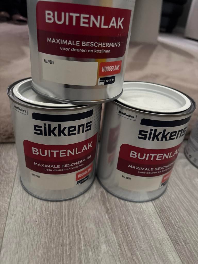 Sikkens Buitenlak RAL 9010/9001 Hoogglans 750 ml Nieuw, 5 tot 10 liter, Wit, Nieuw, Ophalen of Verzenden