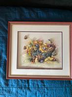 3D Knip Art Schilderij: Herfsttafereel met Fruit en Vogels, Antiek en Kunst, Ophalen