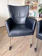 Eetkamerstoelen op wielen voor keet of mancave, Ophalen, Gebruikt, Zwart, Vier