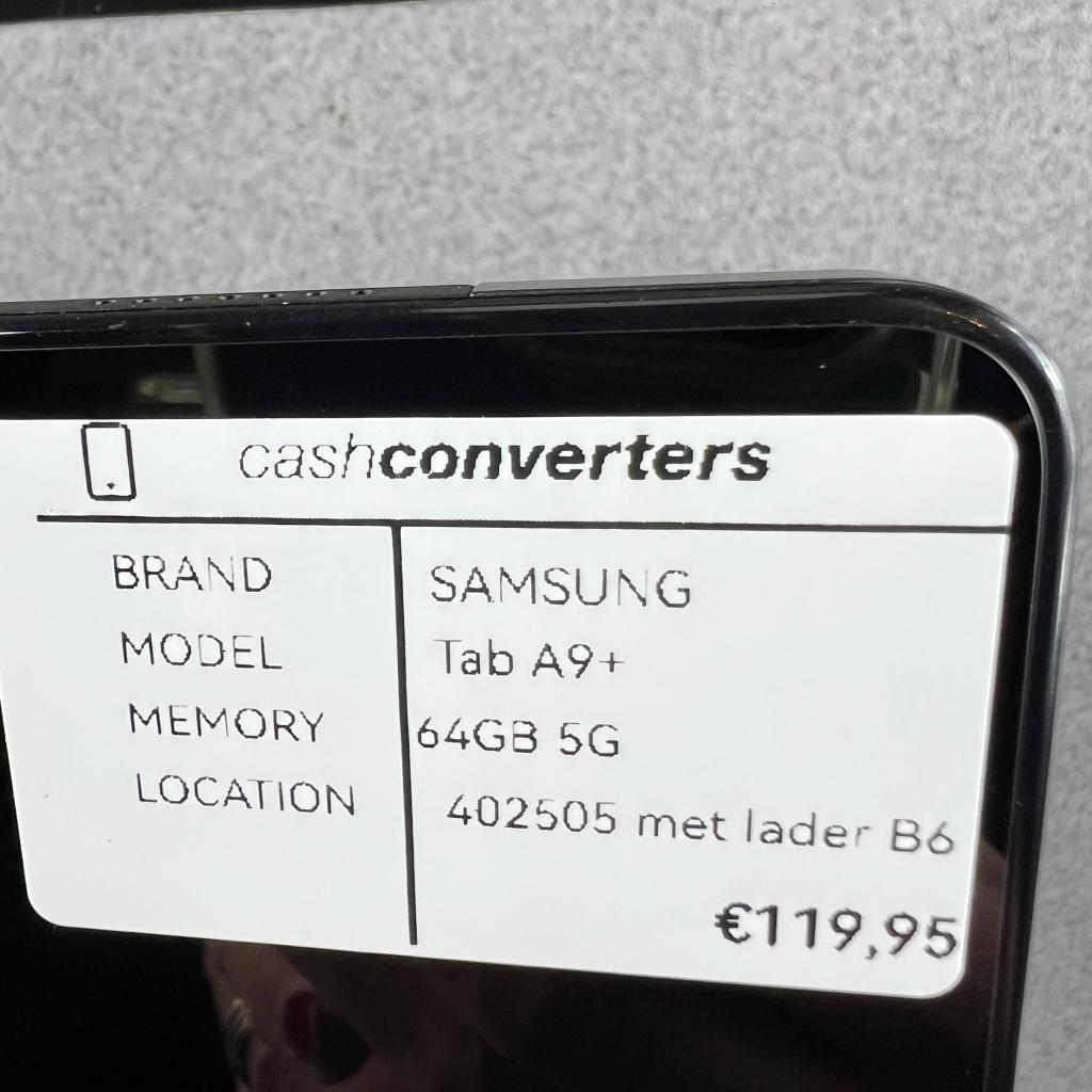 Samsung Tab A9+ | 64GB | Wifi+5G | lader | 402505, 10 inch, Gebruikt, Gps, Ophalen of Verzenden