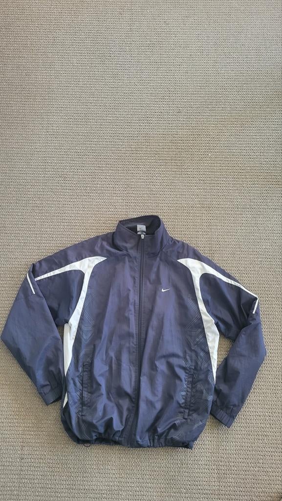 Vintage Nike Heren Sport Jack Maat XL Donkerblauw, Blauw, Nike, Maat 56/58 (XL), Ophalen of Verzenden