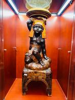 Vintage houtsnijwerk moor bijzettafel groot beeld, Ophalen of Verzenden