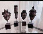 4 decoratieve houten hoofdjes op standaard, Ophalen of Verzenden