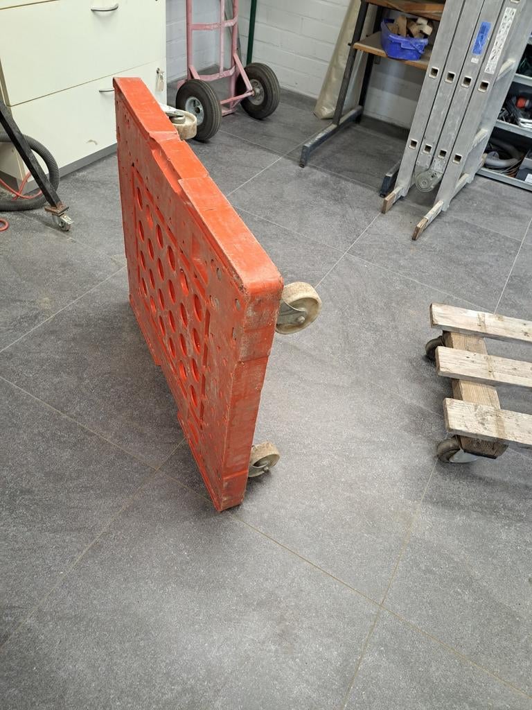 Stevige kunststof transportroller met wielen, Doe-het-zelf en Verbouw, Transportwagens, Minder dan 60 liter, Ophalen of Verzenden