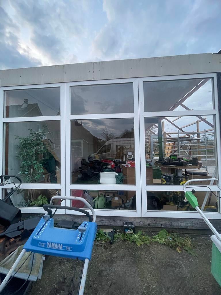 3x Kunststof kozijn met glas - H: 255cm, B: 139cm, Doe-het-zelf en Verbouw, Kozijnen en Schuifpuien, 75 tot 150 cm, Kunststof