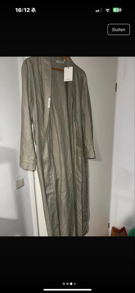 Merrachi Linnen Abaya - Licht Salie - Maat L, Kleding | Dames, Ophalen, Nieuw, Maat 42/44 (L), Groen