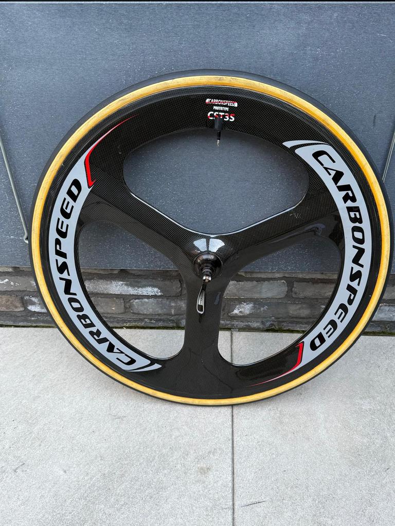 Carbonspeed 3 Spaaks Tijdrit Wiel - Tubes, Fietsen en Brommers, Fietsonderdelen, Zo goed als nieuw, Tijdrit-/triatlonfiets, Carbon