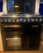 Luxe Smeg 6 pits gasfornuis met 3 ovens zwart met afzuiger, Ophalen, 60 cm of meer, Zo goed als nieuw, Gas