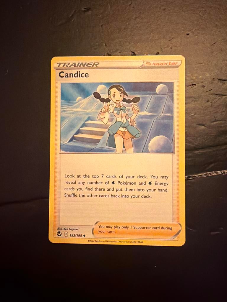 Candice #152/195 Pokémon TCG Supporter Trainer Kaart, Ophalen of Verzenden, Zo goed als nieuw, Losse kaart