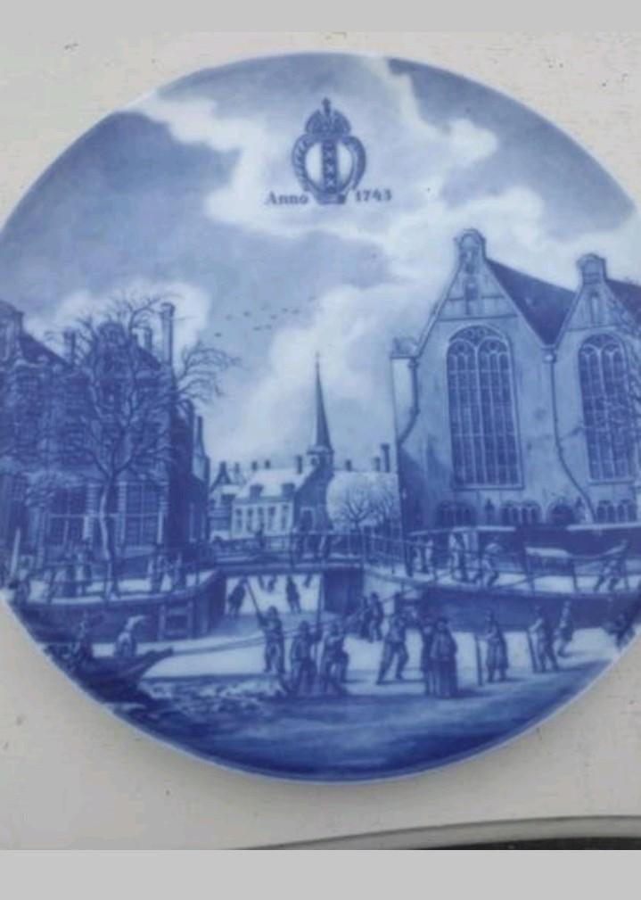 Delfts blauw bord Focke & Meltzer 1909-1979, Antiek en Kunst, Ophalen of Verzenden