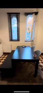 Zwarte eettafel, Huis en Inrichting, Tafels | Eettafels, Gebruikt, 150 tot 200 cm, Vier personen, Rechthoekig