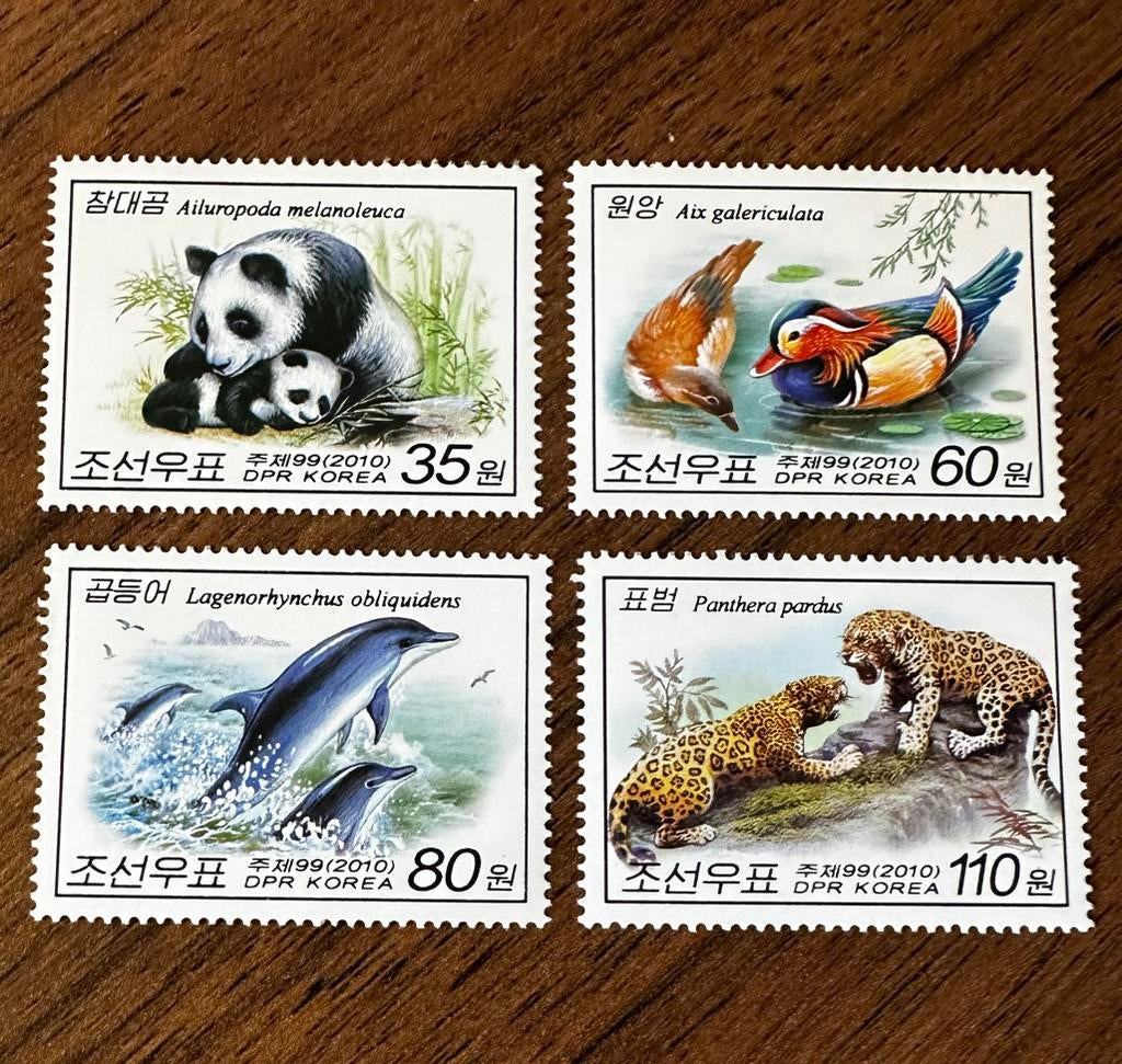 Noord Korea 2010 - Dieren vogels panda (postfris), Ophalen of Verzenden, Postfris