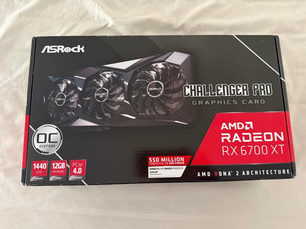 AMD RX 6700 XT 12 GB AsRock Challenger Pro, Computers en Software, Videokaarten, Gebruikt, GDDR6, PCI-Express 4, Ophalen of Verzenden