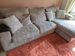 Grote taupe ribstof loungebank - comfortabel en ruim, Huis en Inrichting, Ophalen
