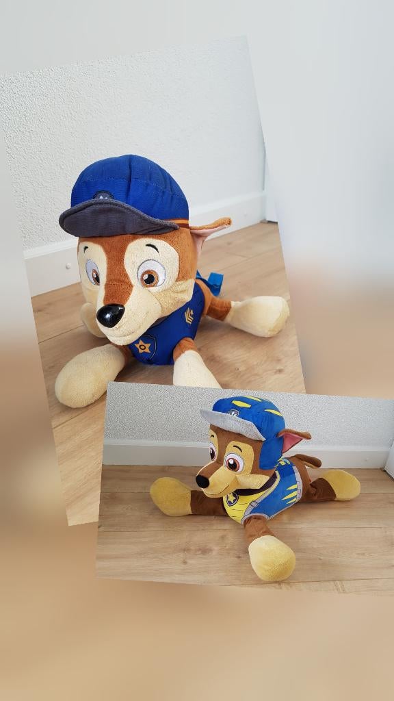 Paw Patrol. Chase. Knuffel. Groot en Chase.Knuffel. Rugtasje, Ophalen of Verzenden, Zo goed als nieuw, Hond