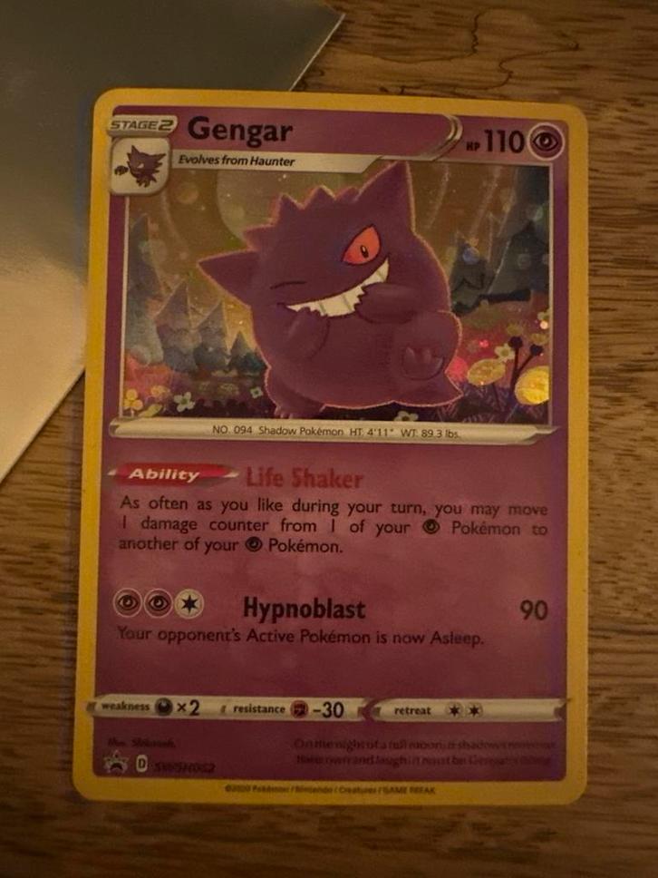 Gengar SWSH052 Pokémon Kaart - Promo Holo, Hobby en Vrije tijd, Verzamelkaartspellen | Pokémon, Zo goed als nieuw, Losse kaart