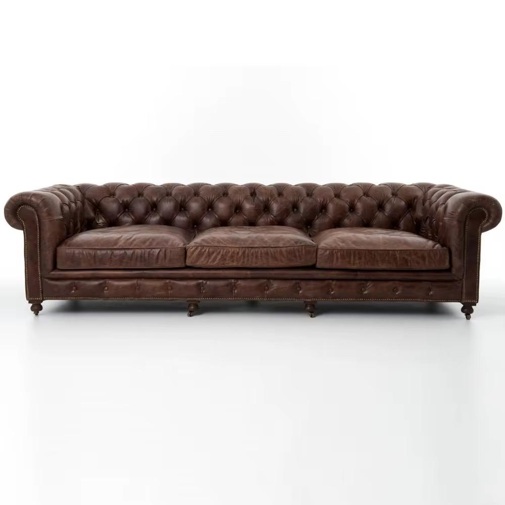Nieuwe 4-Zits Chesterfield Bank – Gratis bezorging!, 250 tot 300 cm, Nieuw, Rechte bank, Chesterfield, Klassiek, Vintage, Modern, Landelijk, Upholstered