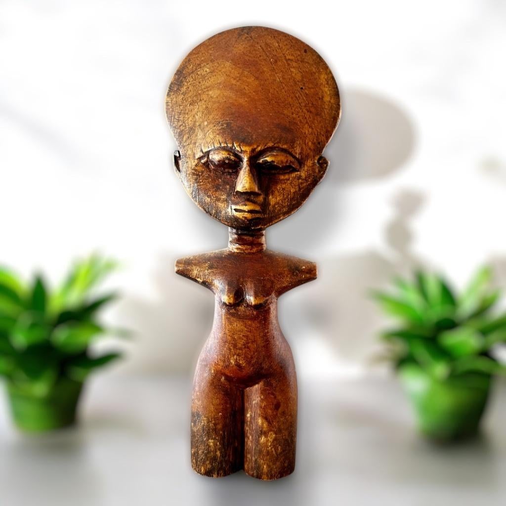 vintage Akua'ba vruchtbaarheidspop  uit West-Afrika., Antiek en Kunst, Kunst | Niet-Westerse kunst, Ophalen of Verzenden