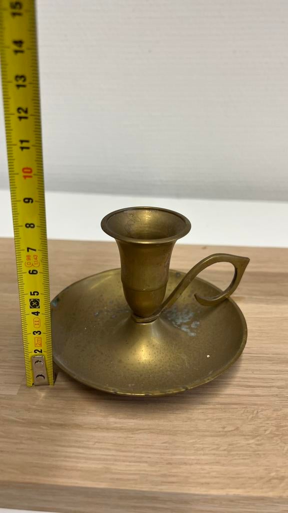 Vintage Messing Blaker – Klassieke Kandelaar met Handvat, Antiek en Kunst, Antiek | Koper en Brons, Ophalen of Verzenden