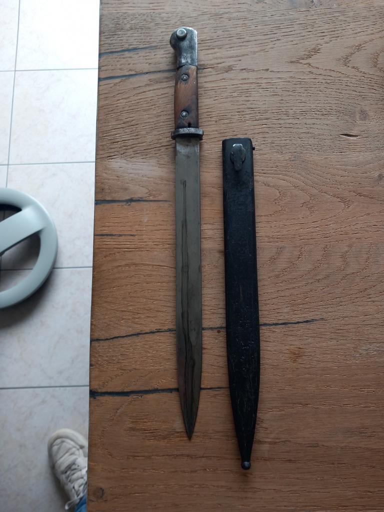 Zeldzame Duitse S14 Bajonet met Schede WO1, origineel, Verzamelen, Ophalen of Verzenden, Landmacht, Duitsland, Mes of Dolk