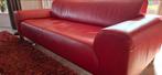 Rode leren 3 zits Montelbank, Huis en Inrichting, Banken | Bankstellen, Ophalen of Verzenden, Zo goed als nieuw, 75 tot 100 cm