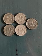 Nederlands oorlogsgeld van zink 10 centmunten 1941 t/m 1943., Ophalen of Verzenden, Koningin Wilhelmina, 10 cent