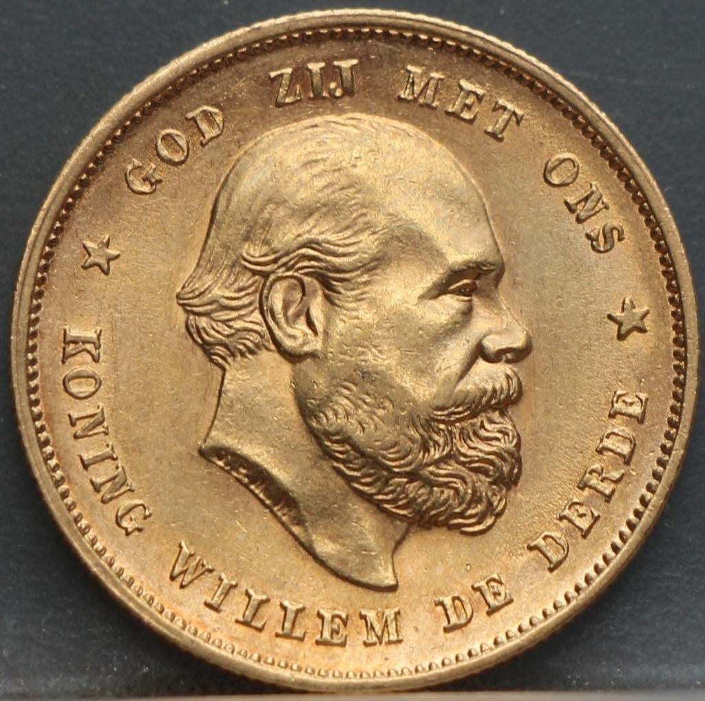 Mooi gouden tientje 1876 - 10 gulden 1876 Willem 3, Postzegels en Munten, Munten | Nederland, Koning Willem III, Verzenden, Goud