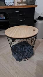 Tafeltje met opbergruimte, Huis en Inrichting, Tafels | Bijzettafels, Ophalen, Minder dan 45 cm, Minder dan 55 cm, Gebruikt
