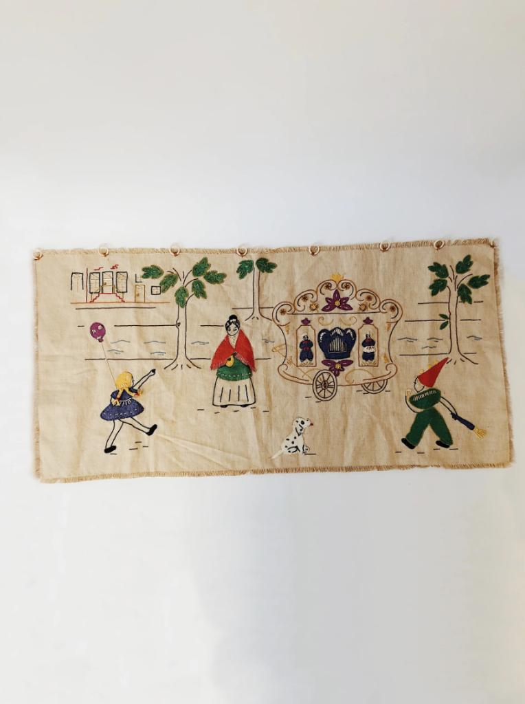 VINTAGE GEBORDUURD WANDKLEED, Kinderen en Baby's, Kinderkamer | Inrichting en Decoratie, -, -, Ophalen of Verzenden, Zo goed als nieuw
