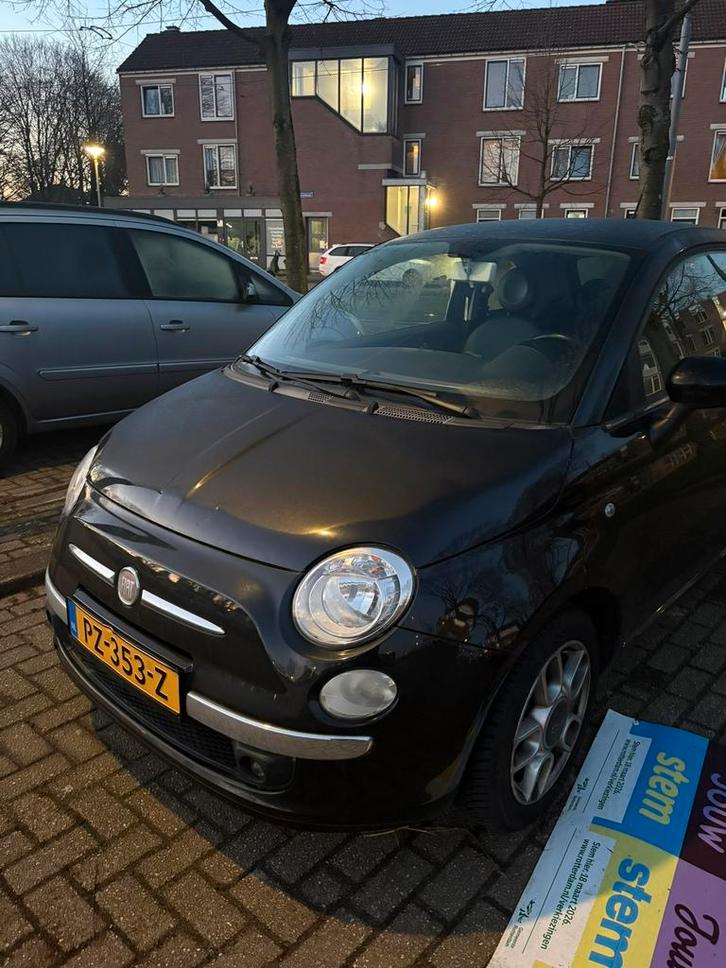 Fiat 500 1.2 pop 2009 Zwart, Auto's, Fiat, Particulier, ABS, Apple Carplay, Bluetooth, USB, Benzine, B, Hatchback, Handgeschakeld
